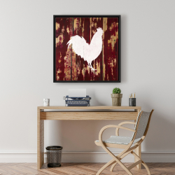 Framed 24 x 24 - Rooster silhouette