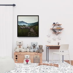 Framed 24 x 24 - Sheep in the countryside