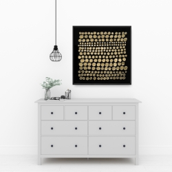 Framed 24 x 24 - Dots on gold