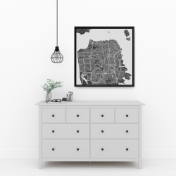 Framed 24 x 24 - San francisco graphic map
