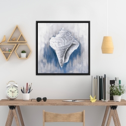 Framed 24 x 24 - Blue conical shell