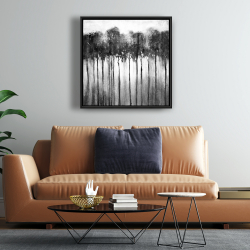 Framed 24 x 24 - Abstract forest black and white