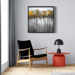 Framed 24 x 24 - Abstract yellow forest