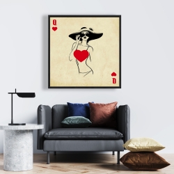 Framed 24 x 24 - Queen of hearts