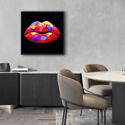 Framed 24 x 24 - Colorful lipstick