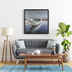 Framed 24 x 24 - Blue fishing boat