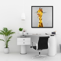 Framed 24 x 24 - Funny giraffe face