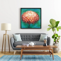 Framed 24 x 24 - Abstract dahlia flower