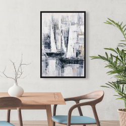 Framed 24 x 36 - Industrial style sailboats