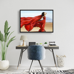 Framed 24 x 36 - Red dress in the desert