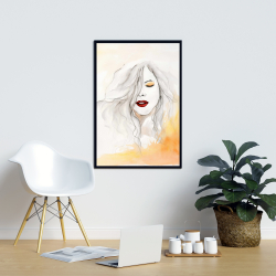 Framed 24 x 36 - Woman with red lips