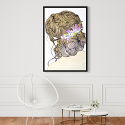 Framed 24 x 36 - Blond woman from behind with flowers