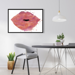 Encadré 24 x 36 - Rouge à lèvre rose aquarelle