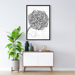 Framed 24 x 36 - Bright peony