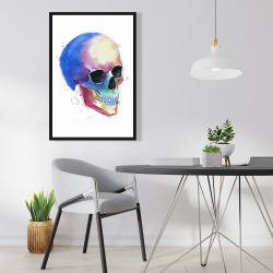 Encadré 24 x 36 - Profil de crâne coloré aquarelle