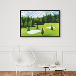 Encadré 24 x 36 - Terrain de golf avec vue sur les montagnes