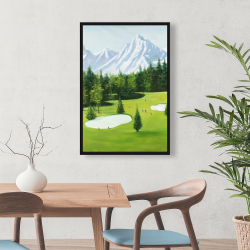 Encadré 24 x 36 - Terrain de golf avec vue sur les montagnes