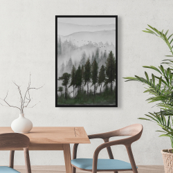 Encadré 24 x 36 - Paysage de montagne en aquarelle sombre