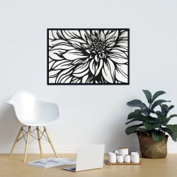 Framed 24 x 36 - Dahlia flower outline style