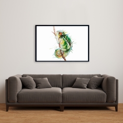 Framed 24 x 36 - Watercolor chameleon