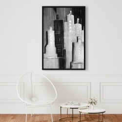 Encadré 24 x 36 -  paysage urbain noir et blanc abstrait