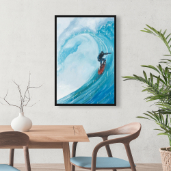 Encadré 24 x 36 - Surfeur sur une grande vague