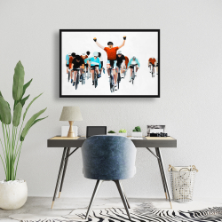 Framed 24 x 36 - Cyclists at the end of a race