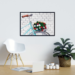 Encadré 24 x 36 - Bicyclette avec bouquet de tulipes