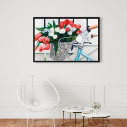 Encadré 24 x 36 - Bicyclette avec panier de tulipes