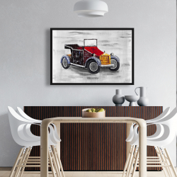 Encadré 24 x 36 - Voiture vintage avec toit ouvrant