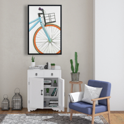 Framed 24 x 36 - Orange and blue bike