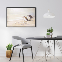 Framed 24 x 36 - Two sandpipers on the beach