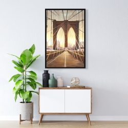 Encadré 24 x 36 - Coucher de soleil sur le pont de brooklyn