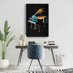 Encadré 24 x 36 - Piano réaliste coloré