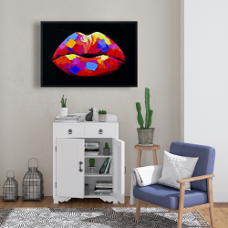 Framed 24 x 36 - Colorful lipstick