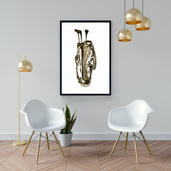 Framed 24 x 36 -  illustration of a golf bag