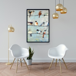 Encadré 24 x 36 - Petits oiseaux colorés