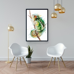 Framed 24 x 36 - Watercolor chameleon