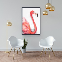 Encadré 24 x 36 - Flamant rose éclaboussant