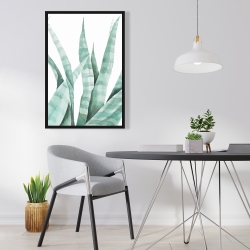 Encadré 24 x 36 - Plante désertique rayée à l'aquarelle