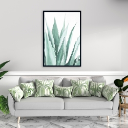 Framed 24 x 36 - Watercolor agave plant