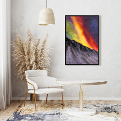 Framed 24 x 36 - Aurora borealis in the mountain