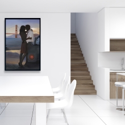 Framed 24 x 36 - A loving couple in san francisco