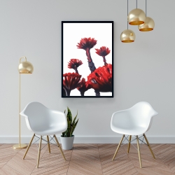 Encadré 24 x 36 - Fleurs tropicales rouge