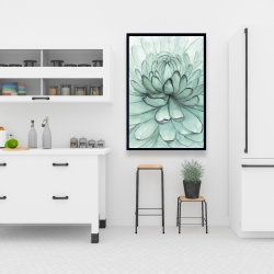 Framed 24 x 36 - Turquoise flower