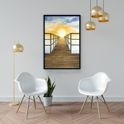 Framed 24 x 36 - Sunset in the sea