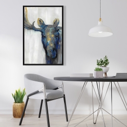 Framed 24 x 36 - Blue moose