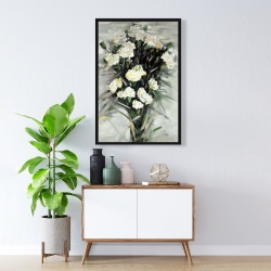 Encadré 24 x 36 - Bouquet blanc de lisianthus