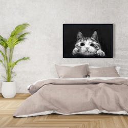 Framed 24 x 36 - Curious cat