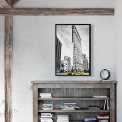 Framed 24 x 36 - Outline of flatiron building to new-york